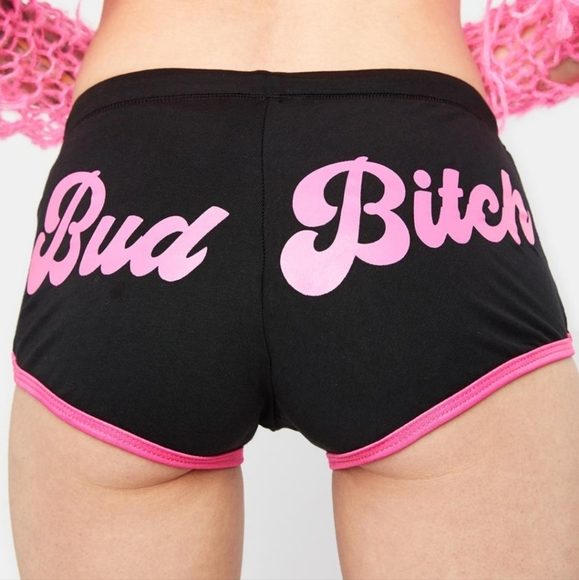 Too Fast Pants - Too Fast Pink Bud Bitch Short Shorts